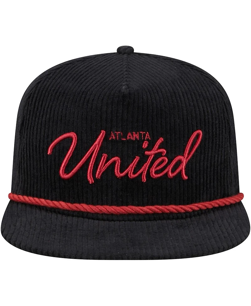 Men's New Era Black Atlanta United Fc Corduroy Golfer Adjustable Hat