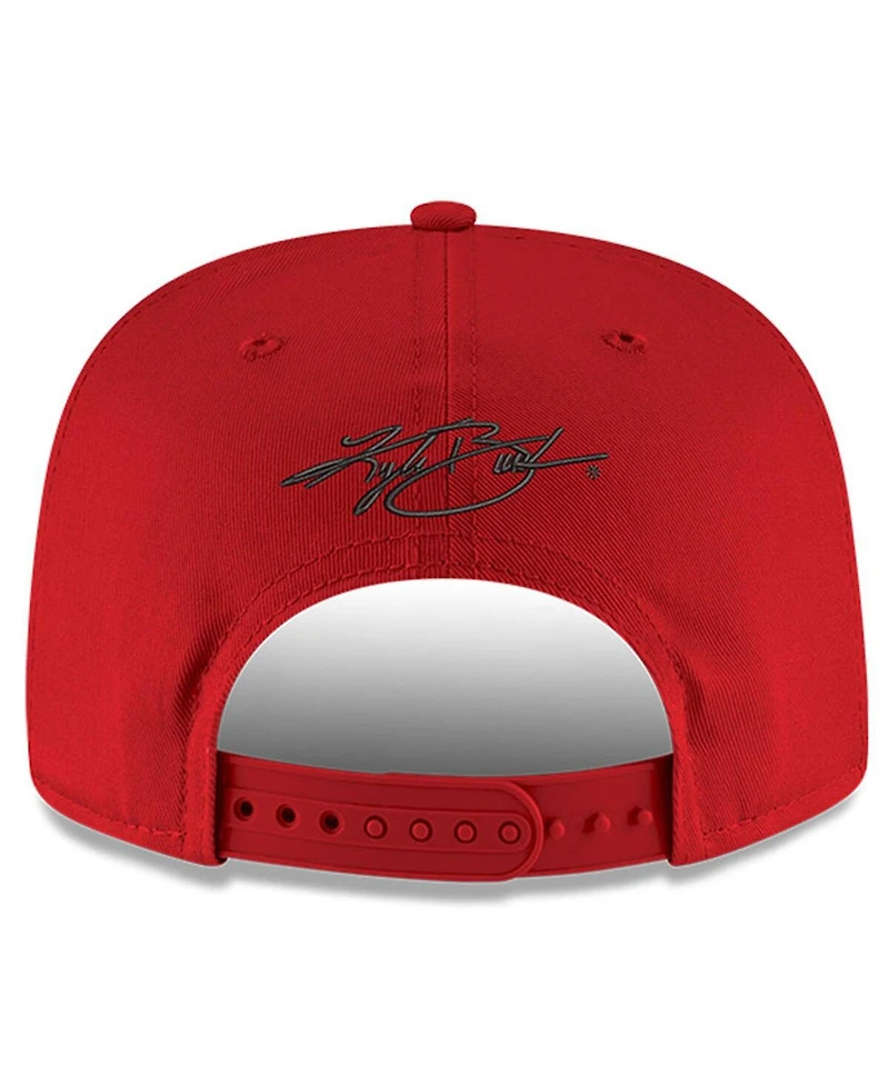 Men's New Era Scarlet, Black Kyle Busch Golfer Snapback Adjustable Hat