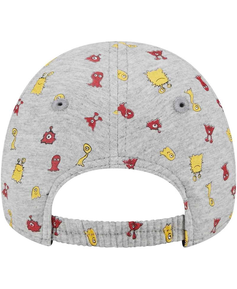 Toddler Boys and Girls New Era Heather Gray Usc Trojans Allover Print Critter 9FORTY Flex Hat