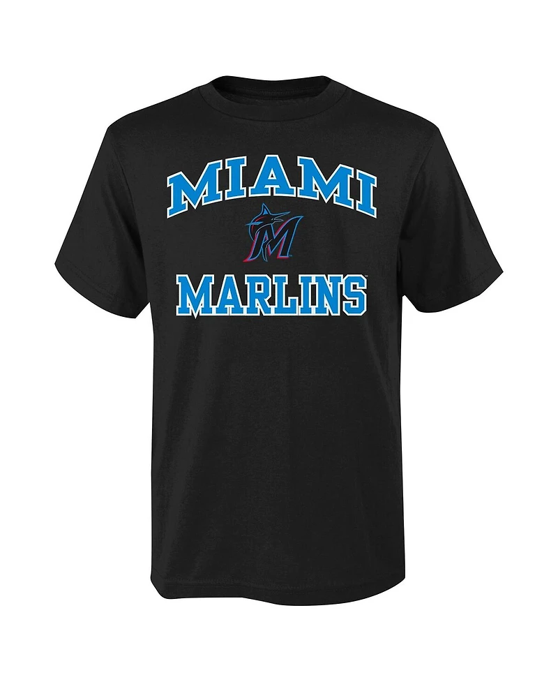 Big Boys Outerstuff Black Miami Marlins Heart & Soul T-shirt