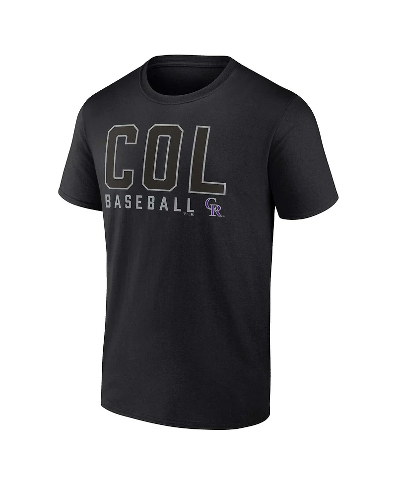 Men's Fanatics Black, White Colorado Rockies Two-Pack Combo T-shirt Set