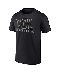 Men's Fanatics Black, White Colorado Rockies Two-Pack Combo T-shirt Set