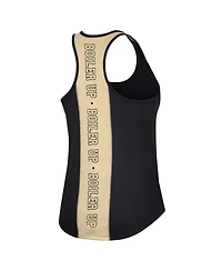 Women's Colosseum Black Distressed Purdue Boilermakers 10 Days Racerback Scoop Neck Tank Top