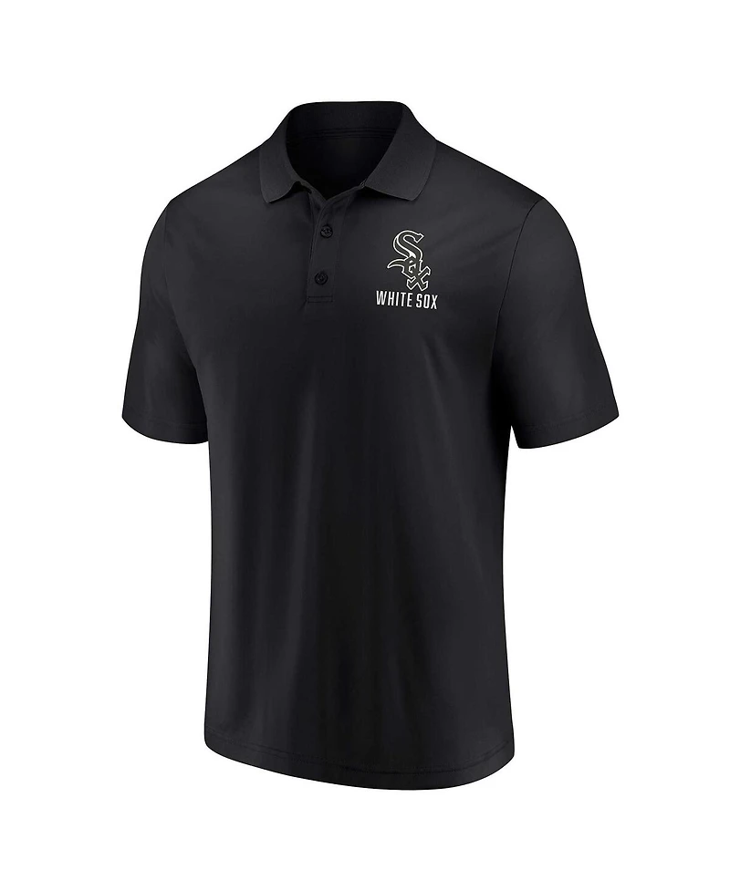 Men's Fanatics Black, White Chicago Sox Two-Pack Logo Lockup Polo Shirt Set