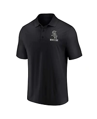Men's Fanatics Black, White Chicago Sox Two-Pack Logo Lockup Polo Shirt Set