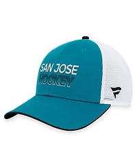 Men's Fanatics Teal San Jose Sharks Authentic Pro Rink Trucker Adjustable Hat