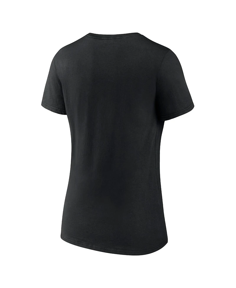 Women's Fanatics Black San Jose Sharks Authentic Pro V-Neck T-shirt