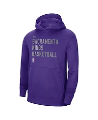 Men's and Women's Nike Purple Sacramento Kings 2023, 24 Performance Spotlight On-Court Practice Pullover Hoodie