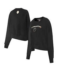 Women's Pro Standard Black Washington Wizards Glam Cropped Pullover Sweatshirt