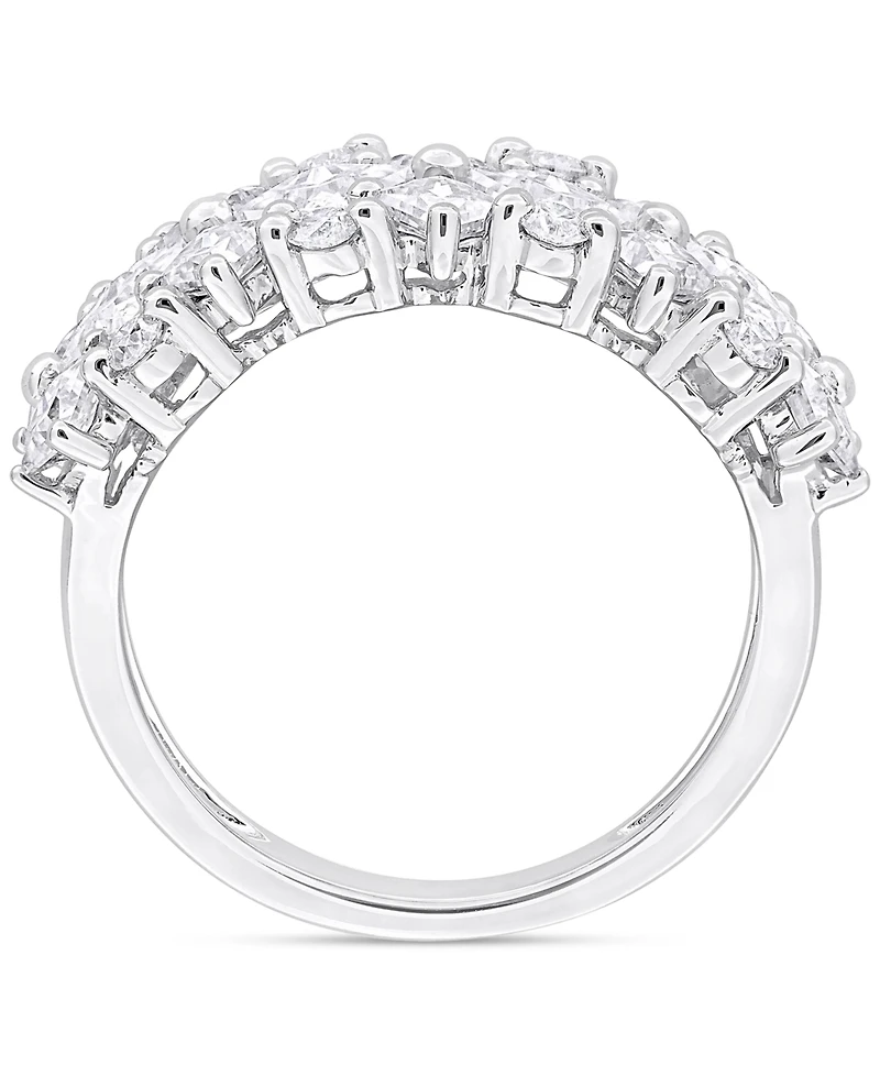 Moissanite Mixed-Cut Cluster Ring (3-5/8 ct. t.w.) Sterling Silver