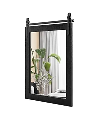 30''x22'' Wall Mount Mirror Decor Vanity Wood Frame Barn Door Style