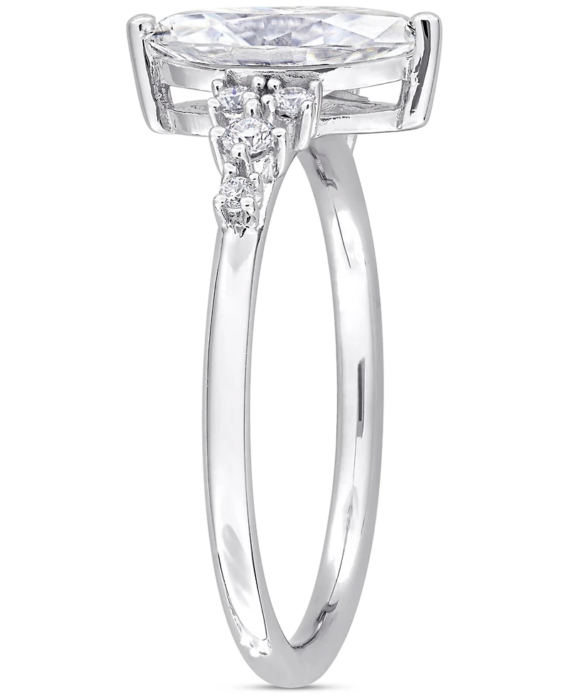 Moissanite (1-1/8 ct. t.w.) Marquise-Cut Engagement Ring Sterling Silver