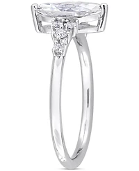 Moissanite (1-1/8 ct. t.w.) Marquise-Cut Engagement Ring Sterling Silver