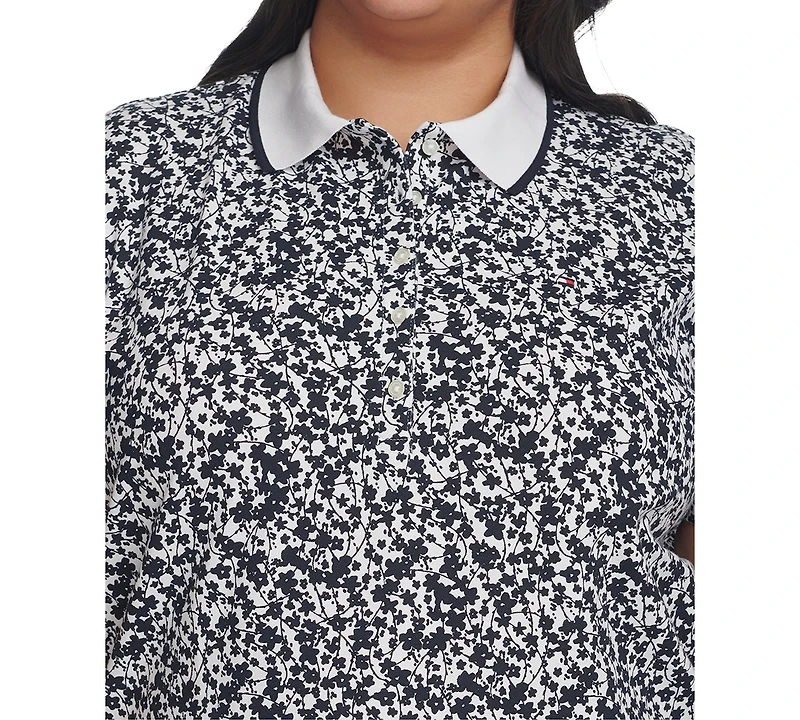 Tommy Hilfiger Plus Buttercup Floral-Print Polo Shirt
