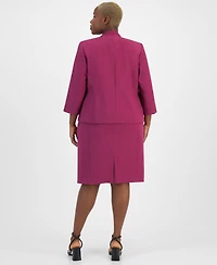 Le Suit Plus Size Jacket & Empire-Waist Sheath Dress