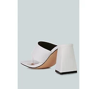 Muse Me Triangular Block Heel Thong Sandals