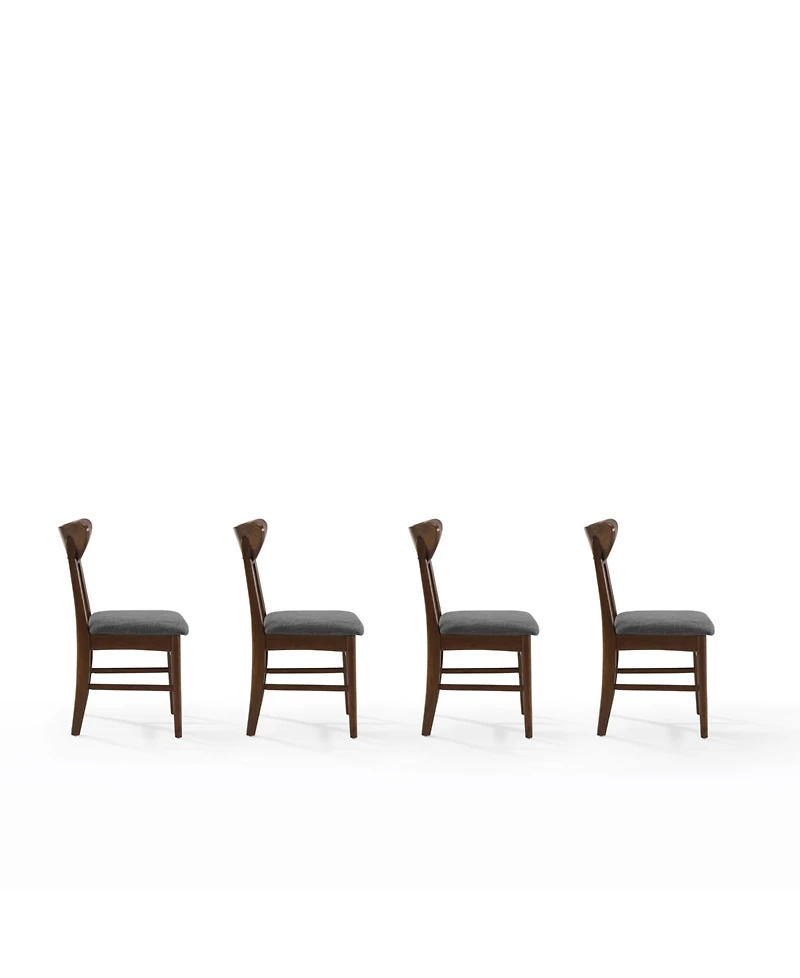 Crosley Landon 4-Piece Rubberwood Upholstered Dining Chair Set
