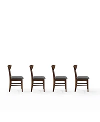 Crosley Landon 4-Piece Rubberwood Upholstered Dining Chair Set