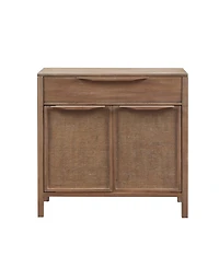 Madison Park Palisades 36"W Coastal 1 Drawer and 2 Door Storage Accent Chest with Cane Webbing Detailing