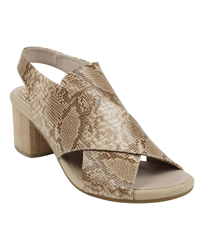 Gc Shoes Women's Keefa Cross Strap Slingback Heeled Sandals