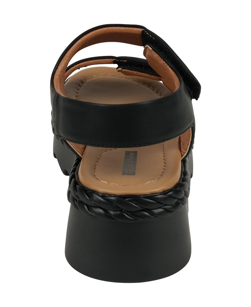 Gc Shoes Women's Voss Double Band Adjustable Strap Platform Sandals