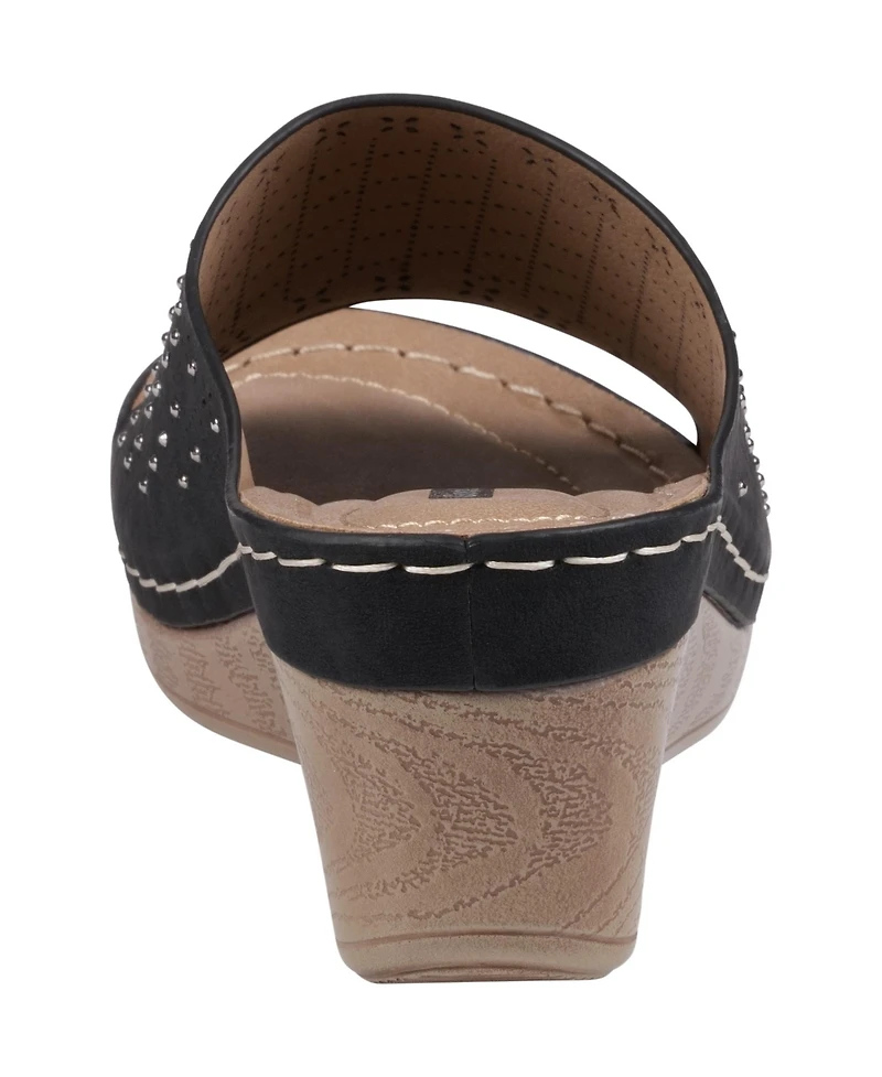 Gc Shoes Women's Atlanta Studded Comfort Wedge Sandals