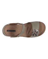 Gc Shoes Women's Maxwell Flower Detail Wedge Sandals