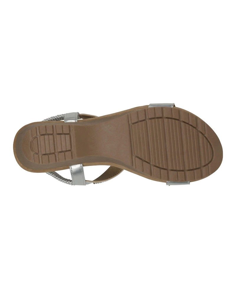 Gc Shoes Women's Celestia Embellished Cut Out Slingback Wedge Sandals