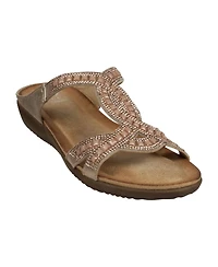 Gc Shoes Women's Alora Embellished Slide Flat Sandals