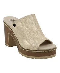 Gc Shoes Women's Scarlet Woven Wooden Platform Heeled Sandals