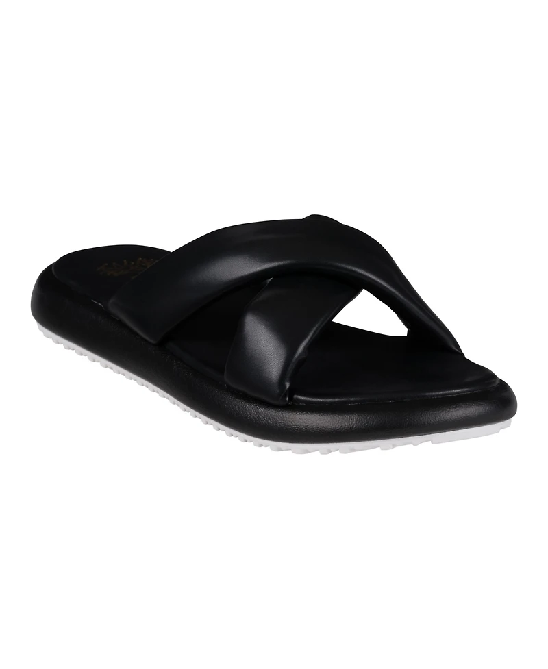 Gc Shoes Women's Nalani Crisscross Slide Flat Sandals