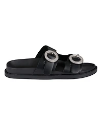 Gc Shoes Women's Jordyn Double Band Embellished Slide Footbed Sandals