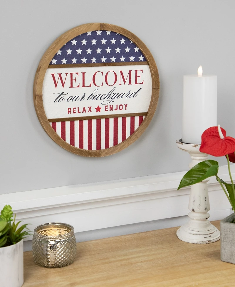 Northlight Welcome to our Backyard Americana Framed Wall Sign, 11.75"