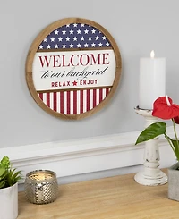 Northlight Welcome to our Backyard Americana Framed Wall Sign, 11.75"