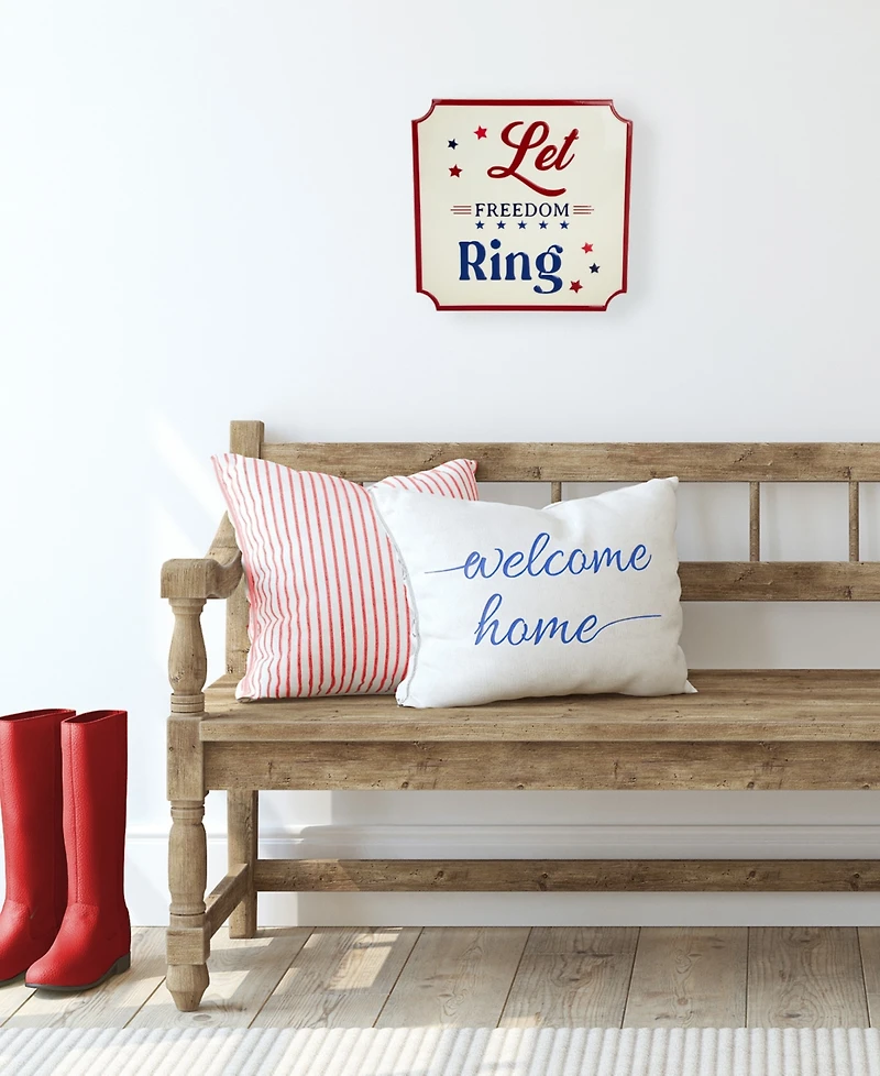 Northlight Let Freedom Ring Americana Metal Wall Sign, 11.75"