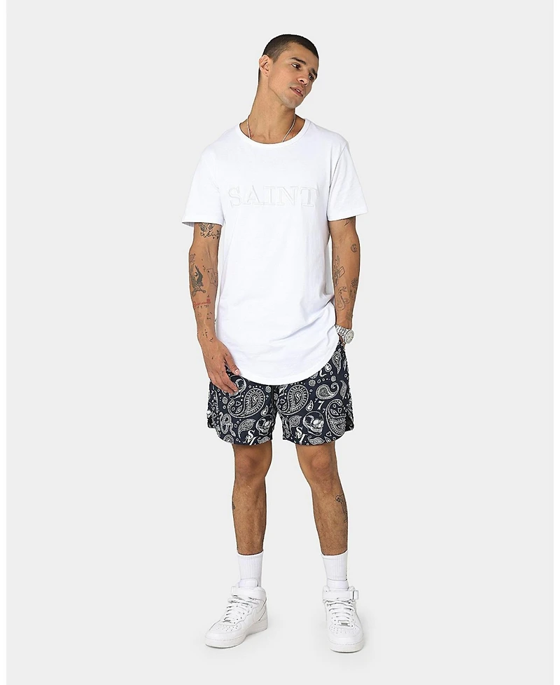 Saint Morta Men's Paisley Skulls Beach Shorts