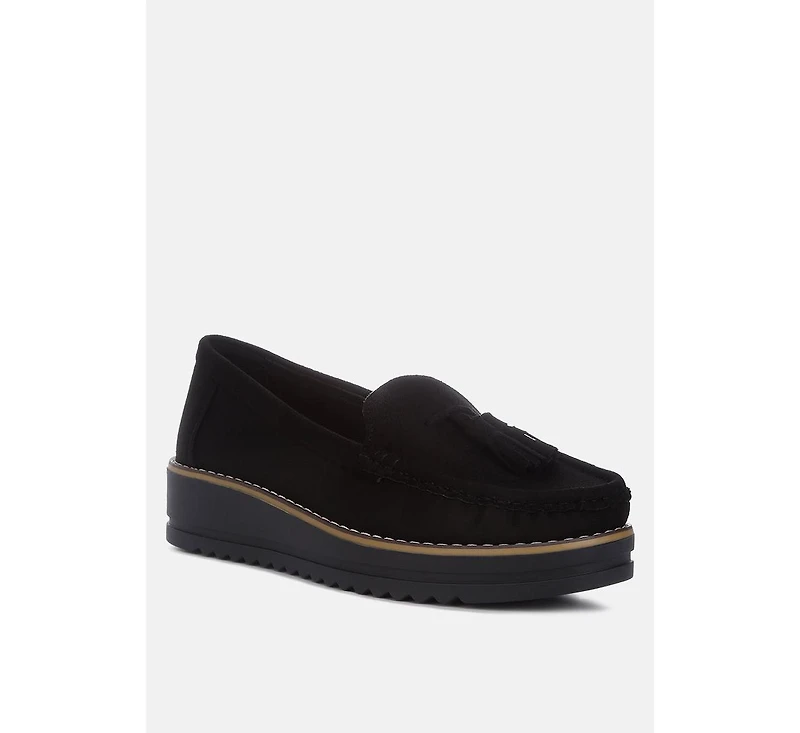 Daiki Platform Lug Sole Tassel Loafers Women