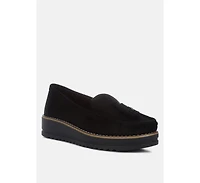 Daiki Platform Lug Sole Tassel Loafers Women