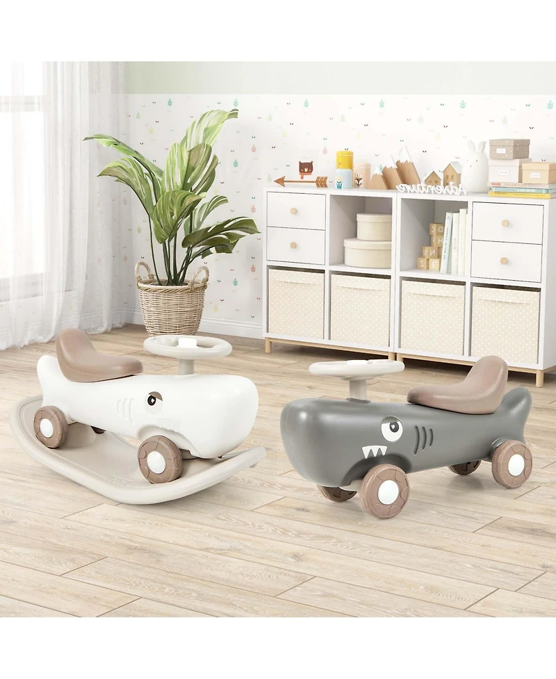 Convertible Rocking Horse & Sliding Car with Detachable Balance Board