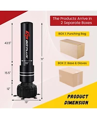 Freestanding Punching Bag 71'' Boxing Bag with25 Suction Cups Gloves & Filling Base