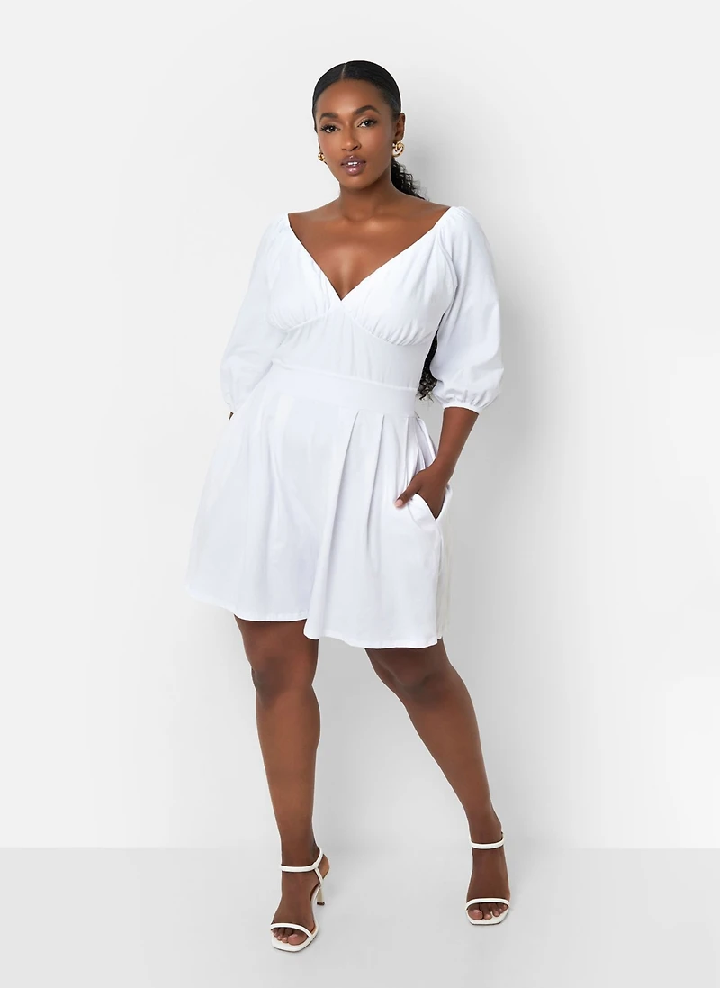 Rebdolls Plus Wide Leg Romper W. Pockets