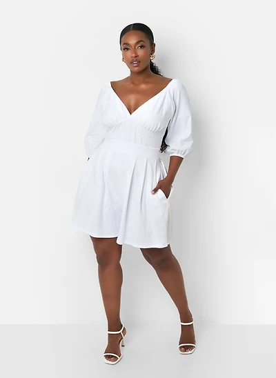 Rebdolls Plus Wide Leg Romper W. Pockets