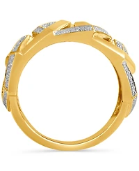 Men's Diamond Hexagon Link Inspired Ring (1/2 ct. t.w.) 18k Gold-Plated Sterling Silver