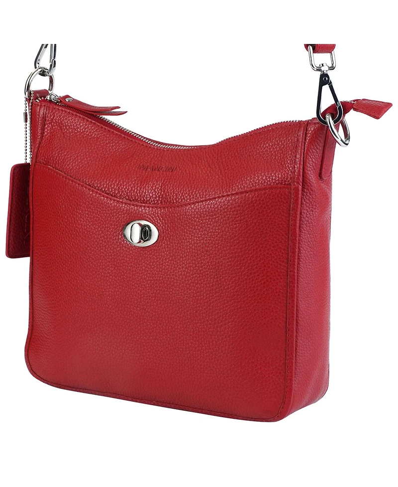 Mancini Pebble Elizabeth Leather Crossbody Handbag