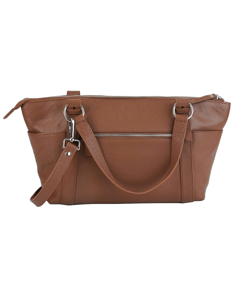 Mancini Pebble Amelia Leather Crossbody Handbag