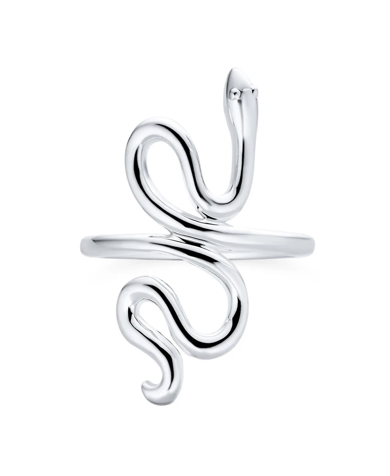 Bling Jewelry Garden Animal Pet Reptile Egyptian Stack Wrap Coil Serpent Snake Ring Band .925 Sterling Silver