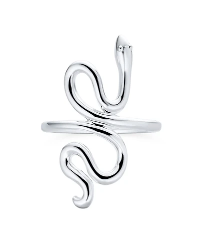 Bling Jewelry Garden Animal Pet Reptile Egyptian Stack Wrap Coil Serpent Snake Ring Band .925 Sterling Silver