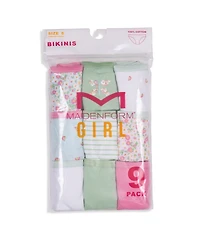 Maidenform Little & Big Girls Sketchy Floral Bikini Underwear, Pack of 9