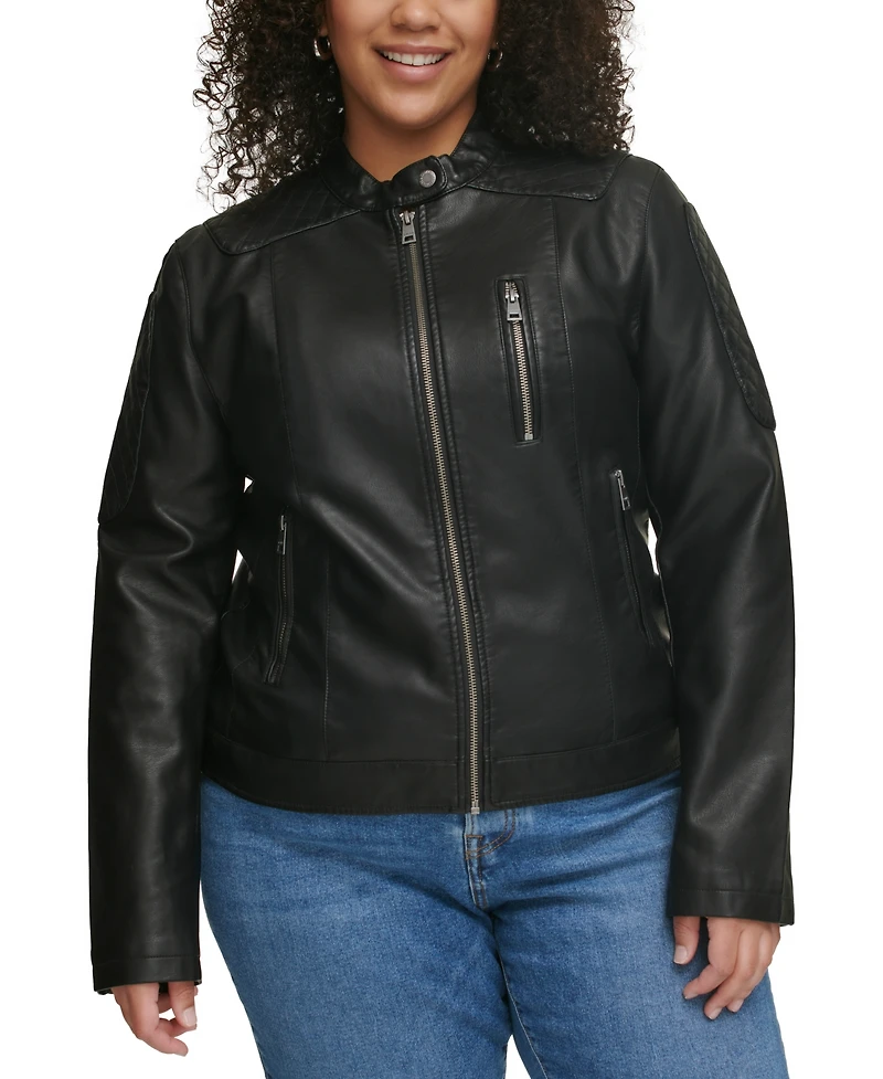 Levi's Plus Faux Leather Motocross Racer Jacket