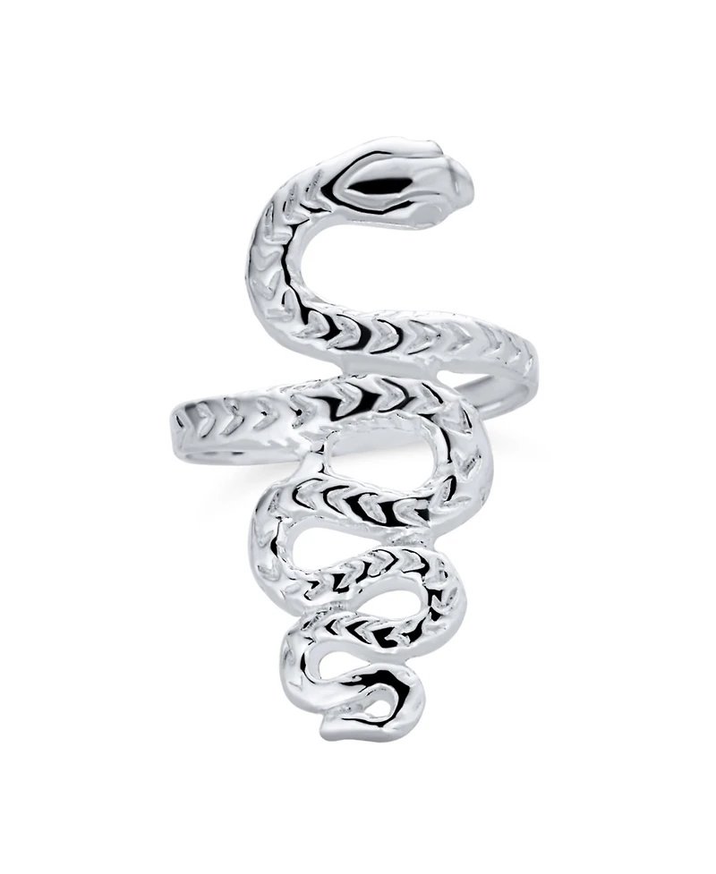 Bling Jewelry Egyptian Serpent Silver Ring: Reptile Stack Wrap Bypass Coil Band Sterling